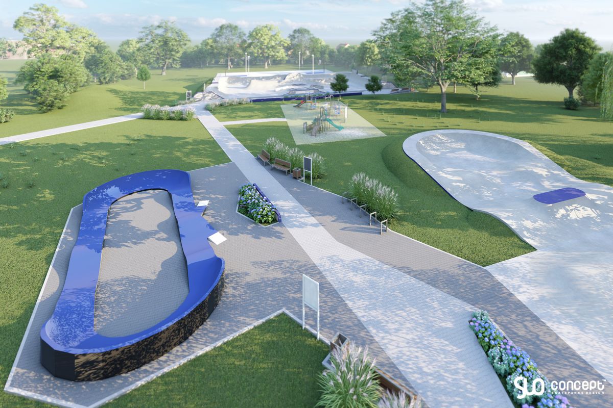 Concrete skatepark and pumptrack project - Bialogard