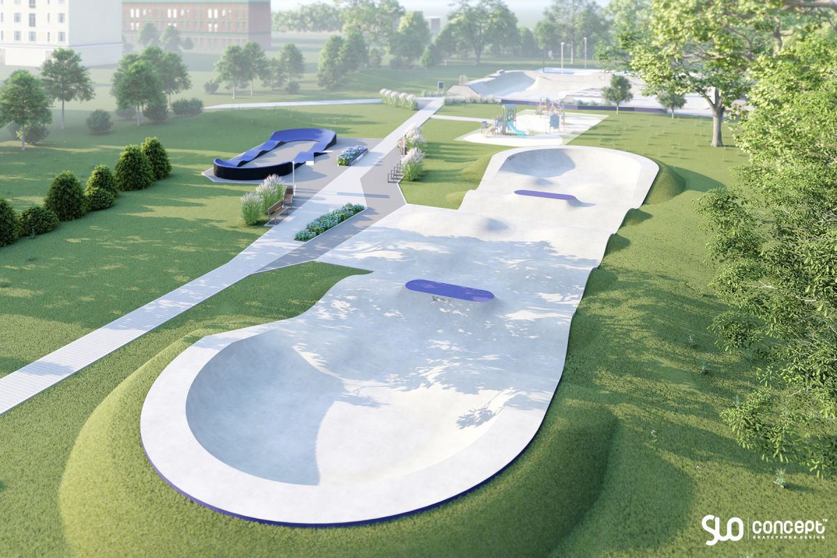 Design av skatepark og pumptrack i betong - Bialogard
