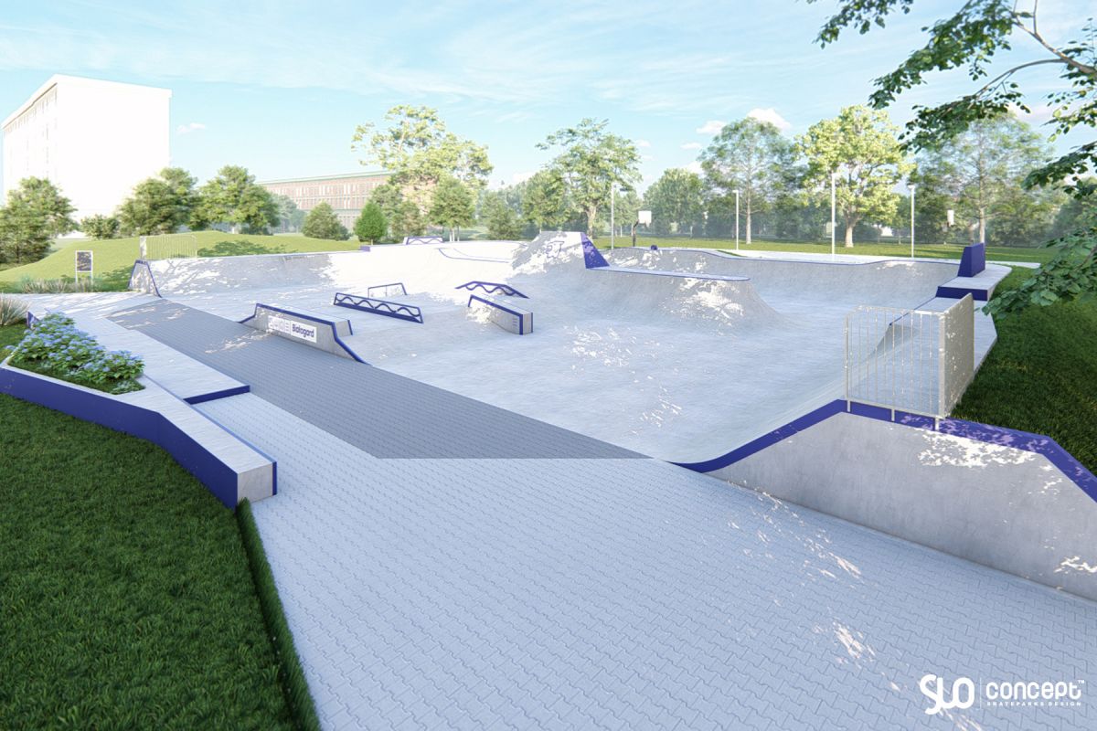 Conception d'un skatepark et d'une pumptrack en béton - Bialogard
