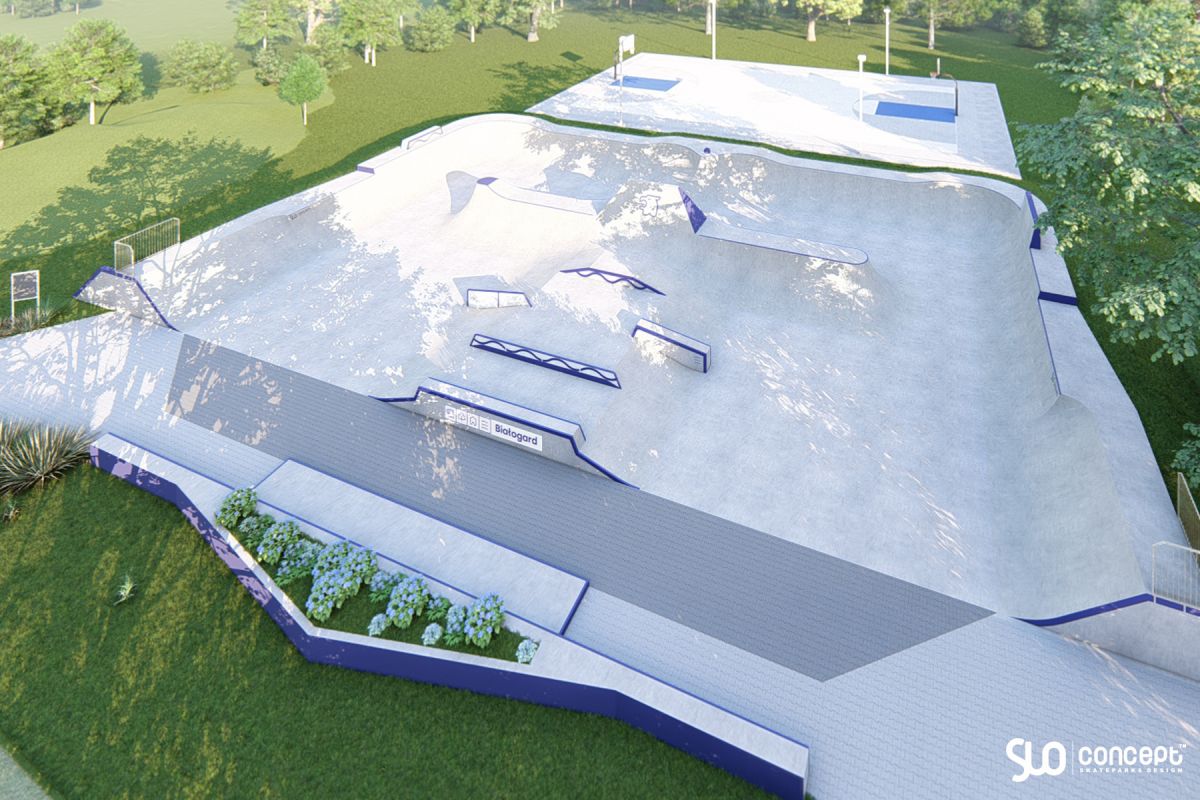 Design av skatepark og pumptrack i betong - Bialogard