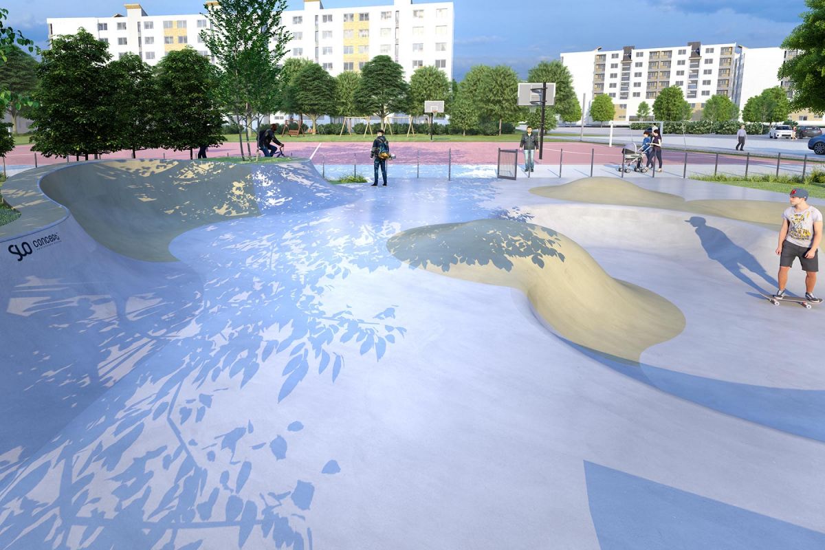 Projekt eines Skateparks aus Beton - Warschau Wilanów