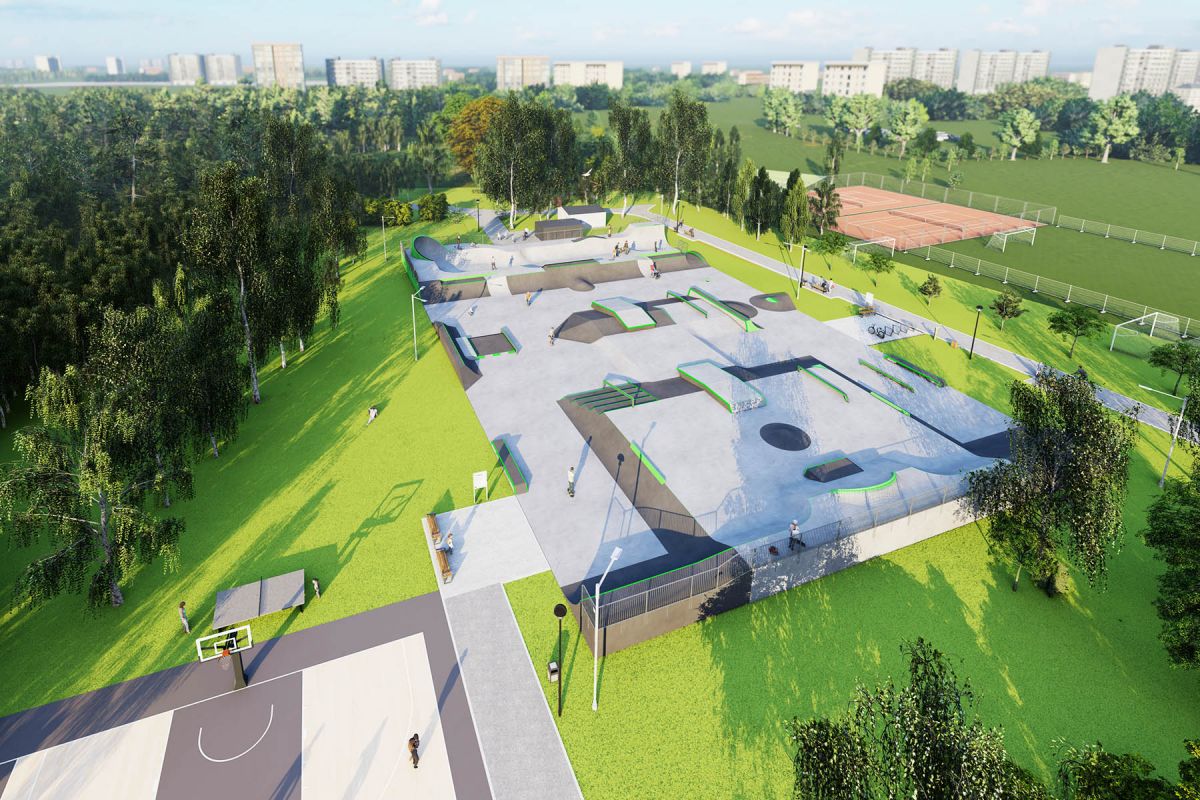 Skateparkprosjekt i betong - Jaworzno (Podłęże Park)