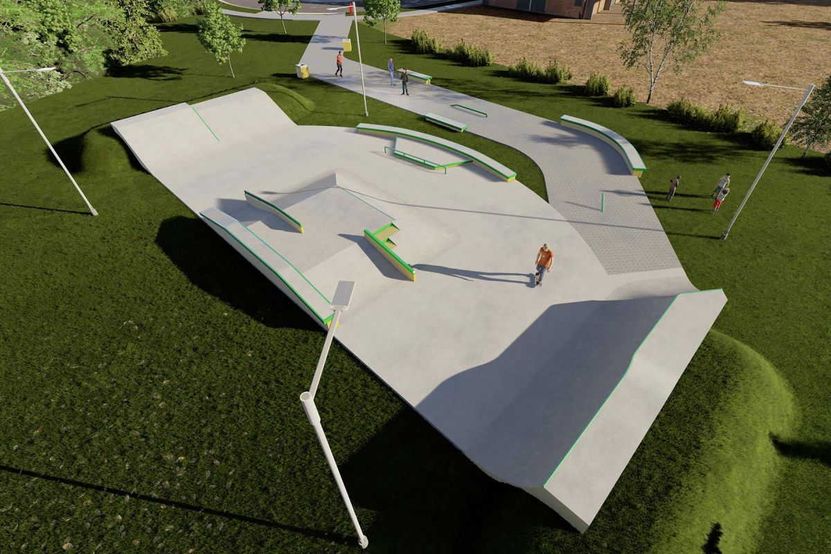 Projekt skateparku betonowego - Leszno