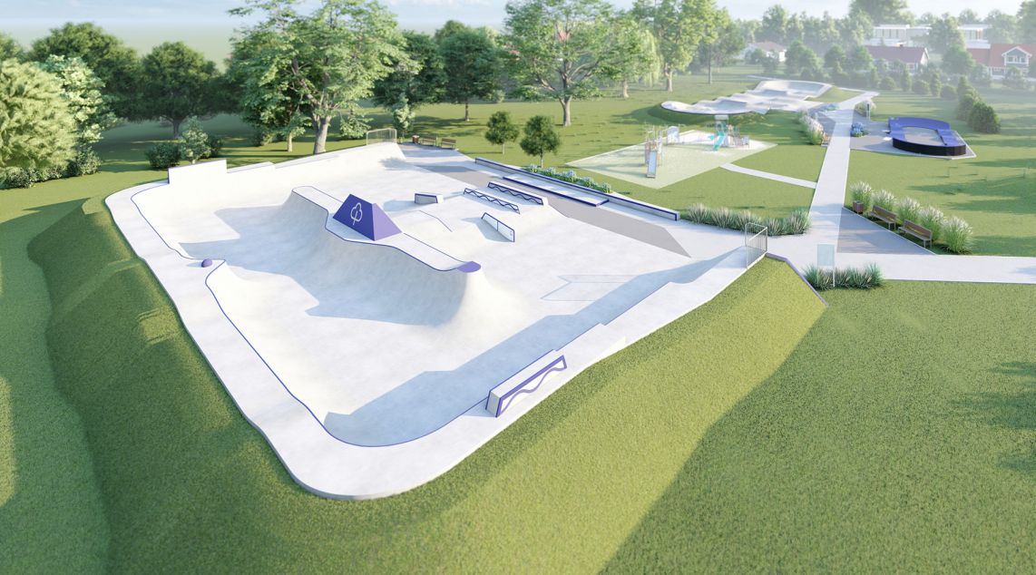 Conception d'un skatepark et d'une pumptrack en béton - Bialogard