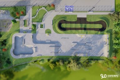 Conception d'un skatepark et d'une piste de pompage en béton - Zgorzelec