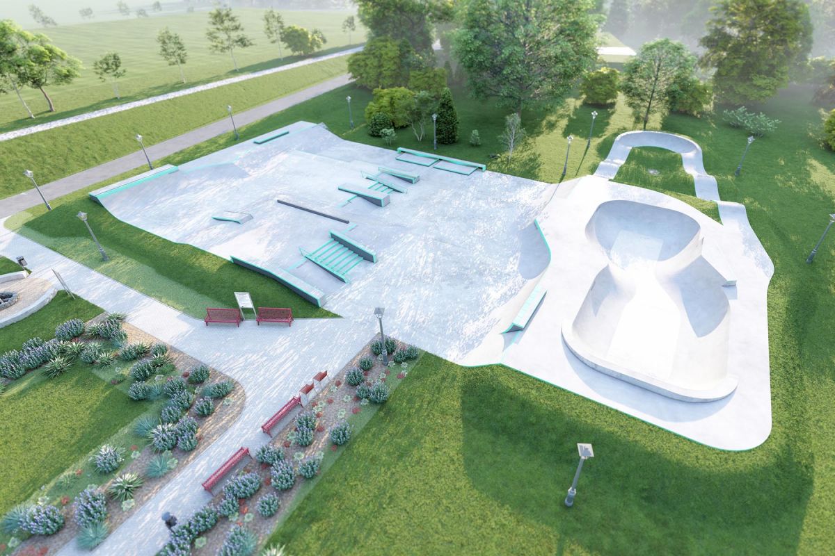 Entwurf eines Skateparks aus Beton – Wojkowice