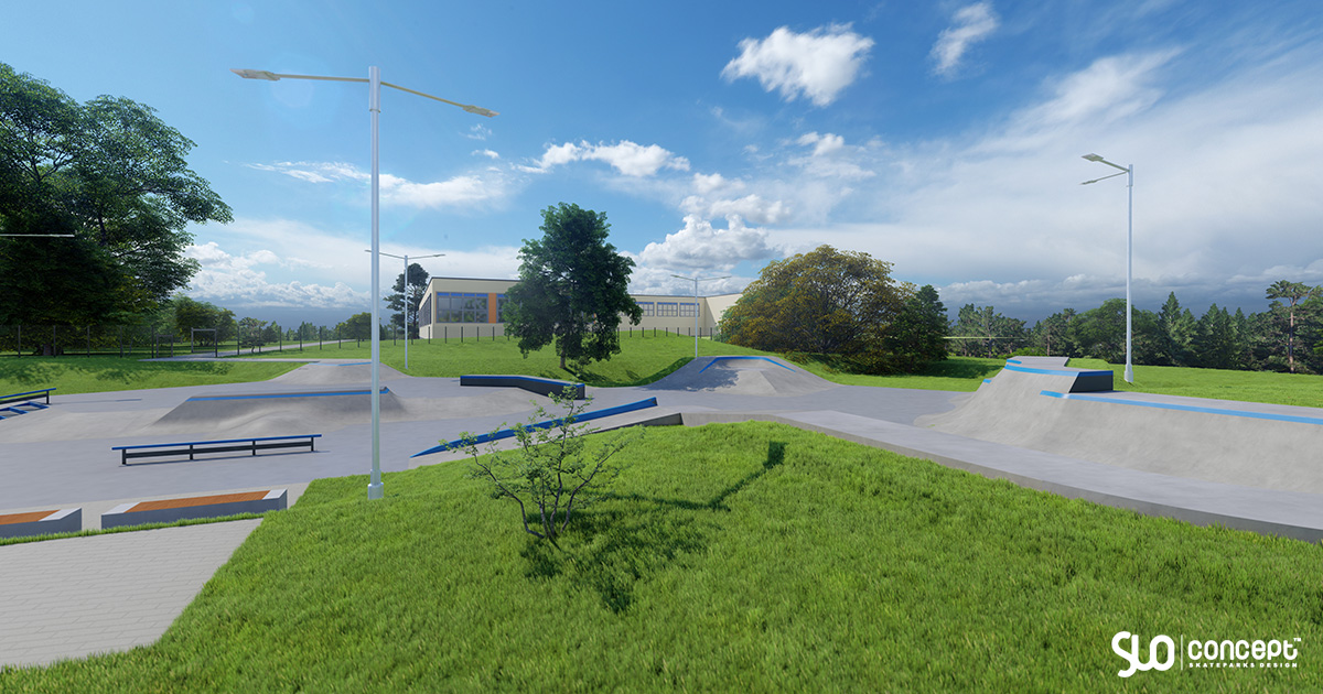 Entwurf eines Skateparks aus Beton – Drezdenko