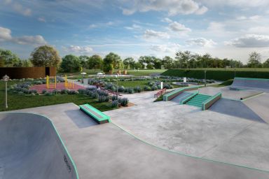 Entwurf eines Skateparks aus Beton – Wojkowice