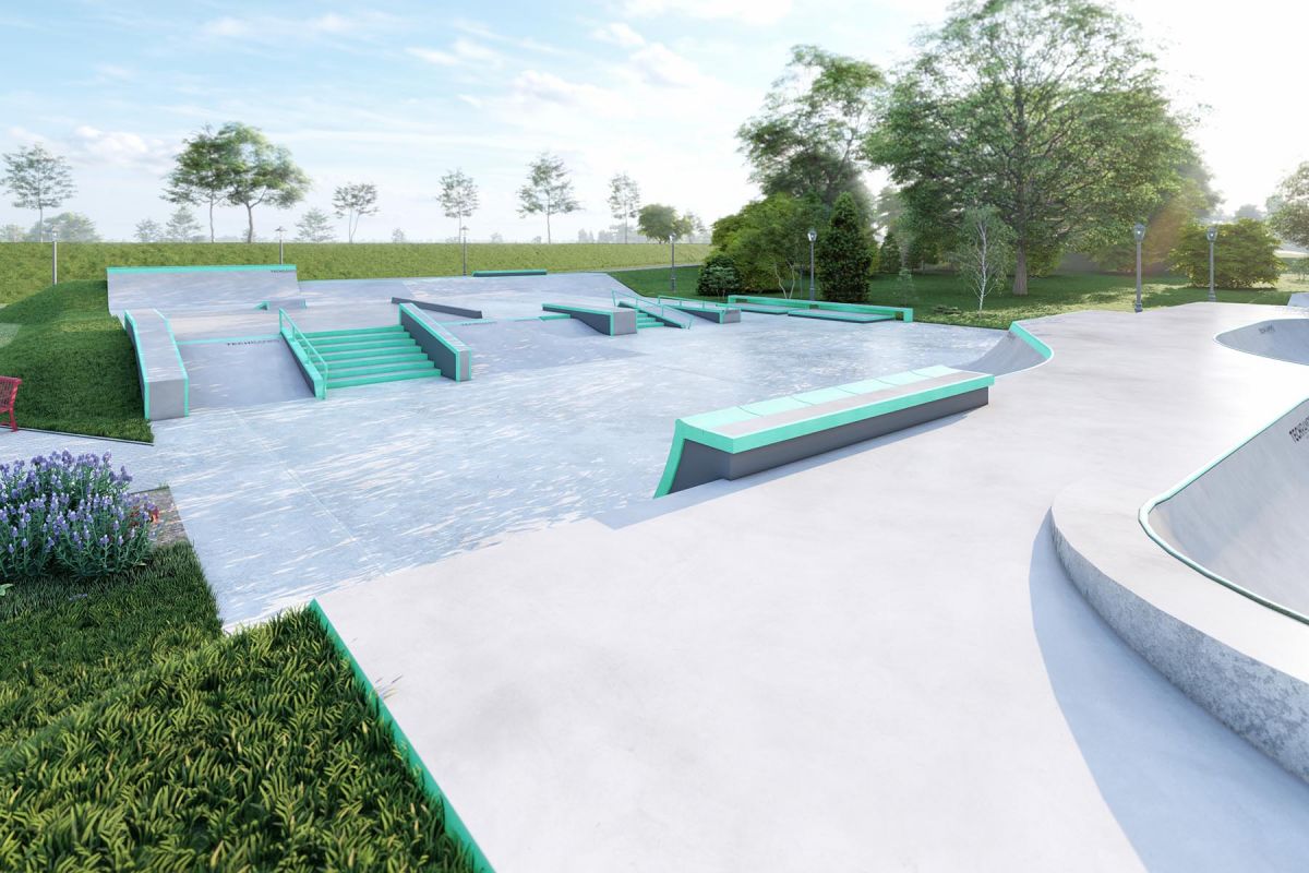 Entwurf eines Skateparks aus Beton – Wojkowice