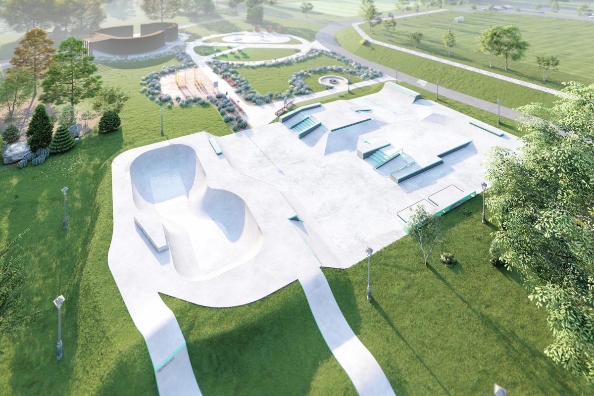 Entwurf eines Skateparks aus Beton – Wojkowice