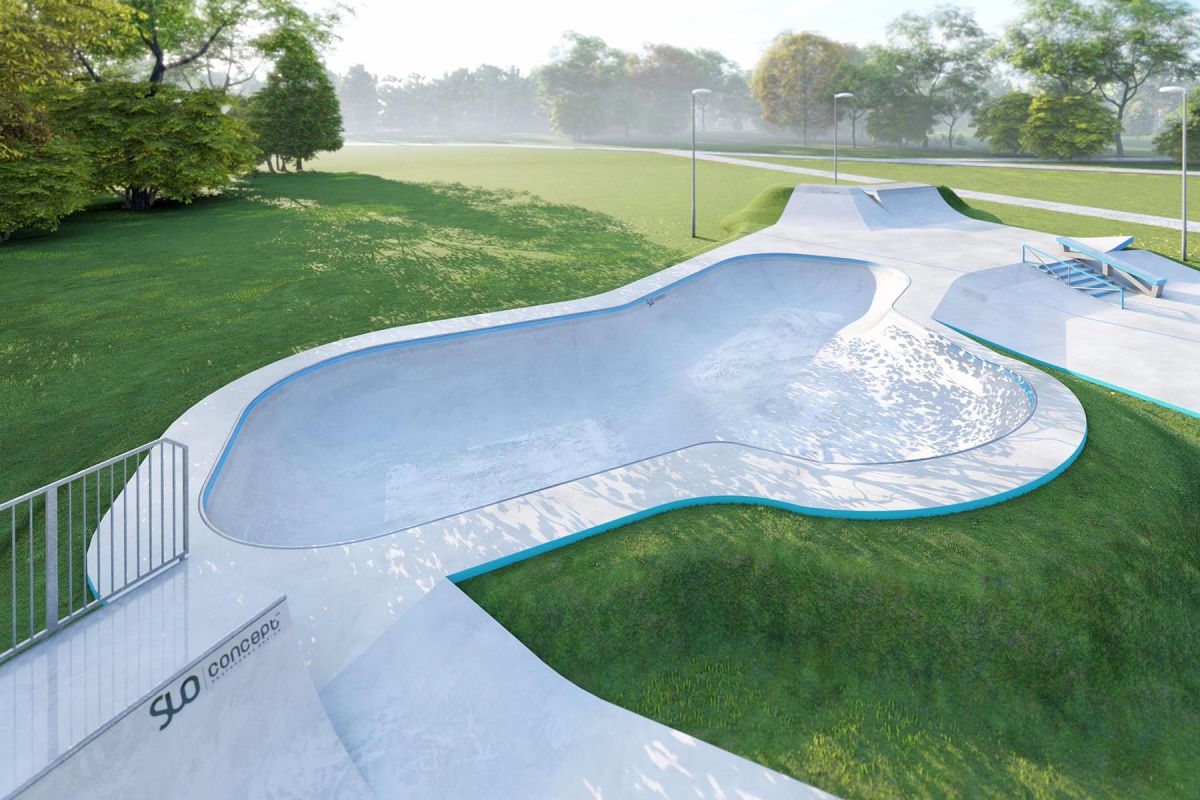 Projekt skateparku betonowego - Skatepark Knurów