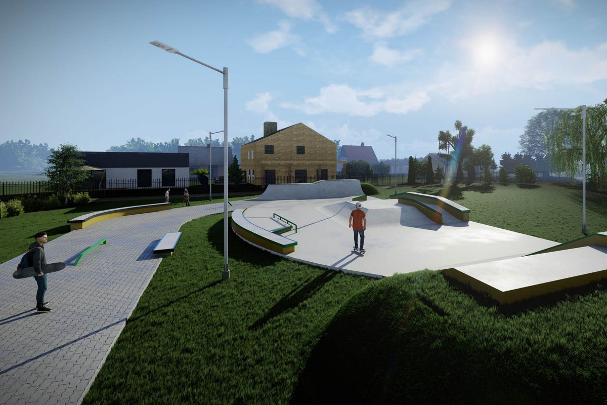 Projekt skateparku betonowego - Leszno
