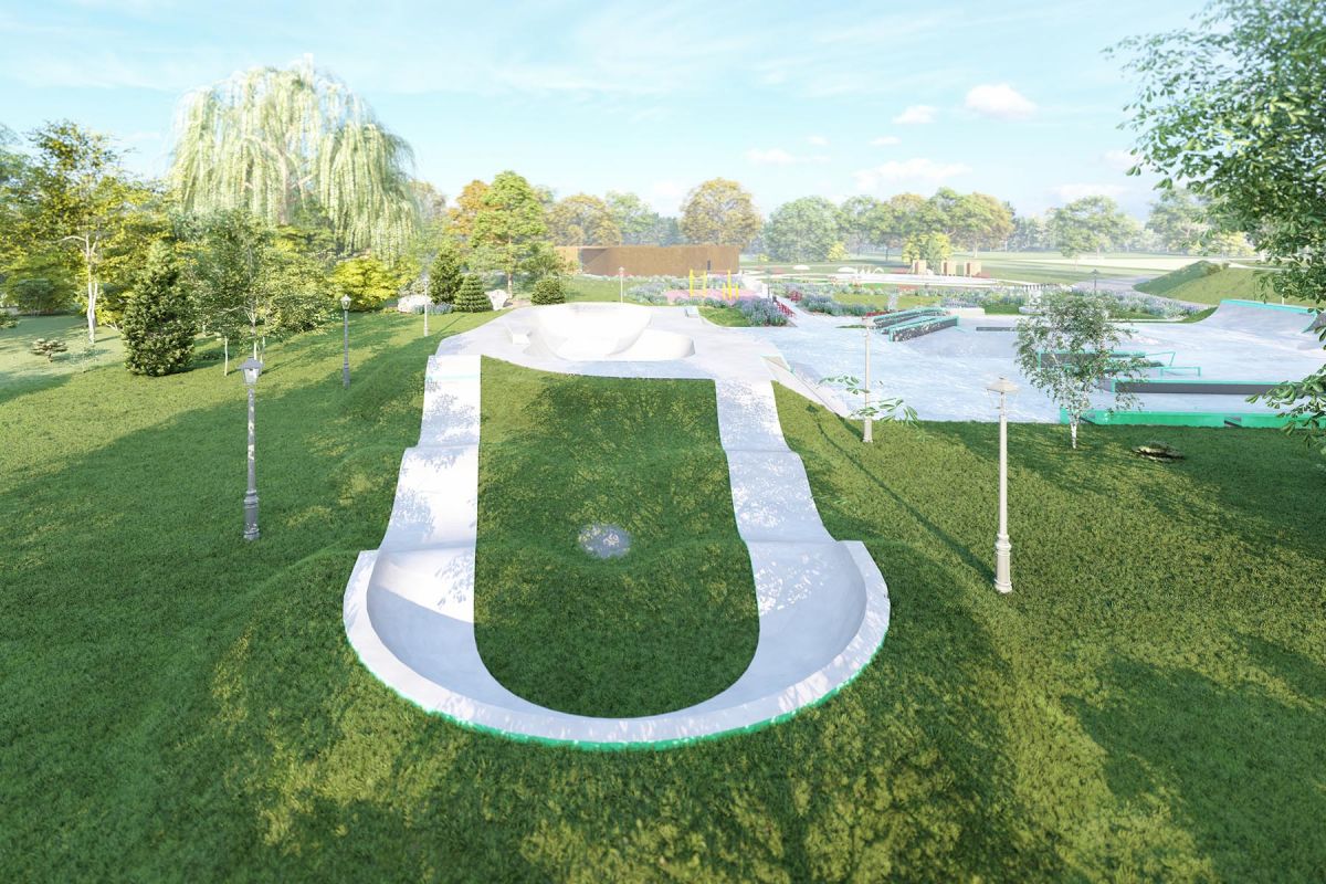 Entwurf eines Skateparks aus Beton – Wojkowice