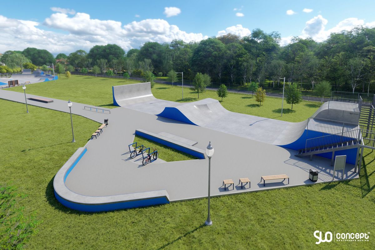 Projet de skatepark et de pumptrack en béton - Skawina