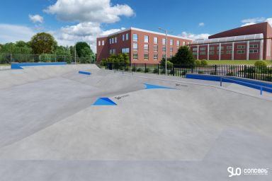 Projekt für Skatepark und Pumptrack aus Beton - Skawina