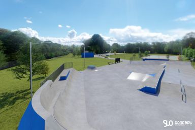 Projekt für Skatepark und Pumptrack aus Beton - Skawina
