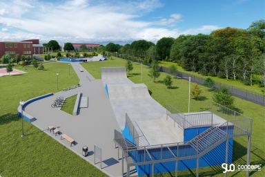 Skatepark og pumptrack-prosjekt i betong - Skawina