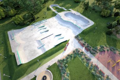 Projekt eines Skateparks aus Beton - Wojkowice
