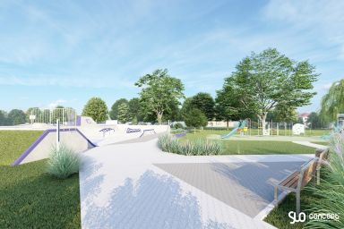 Projekt skateparku betonowego i pumptracku - Białogard