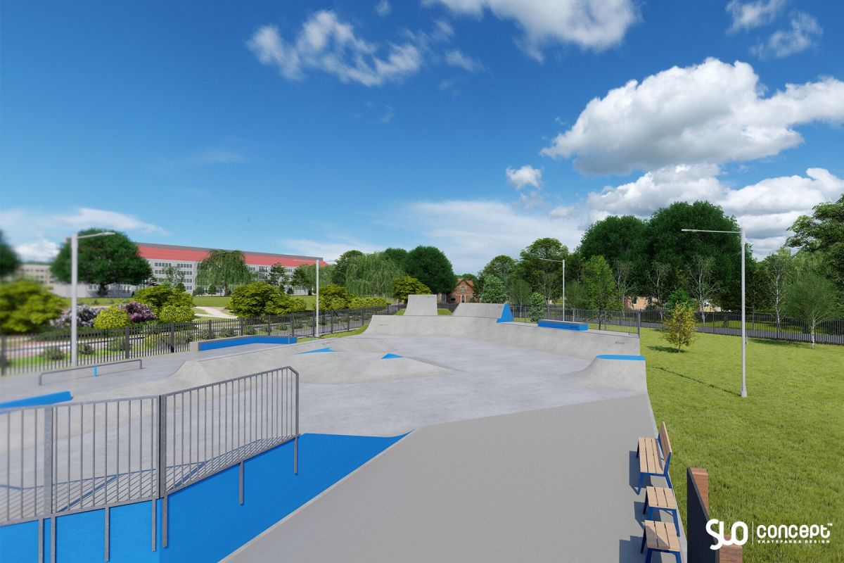 Projekt skateparku betonowego i pumptracku - Skawina