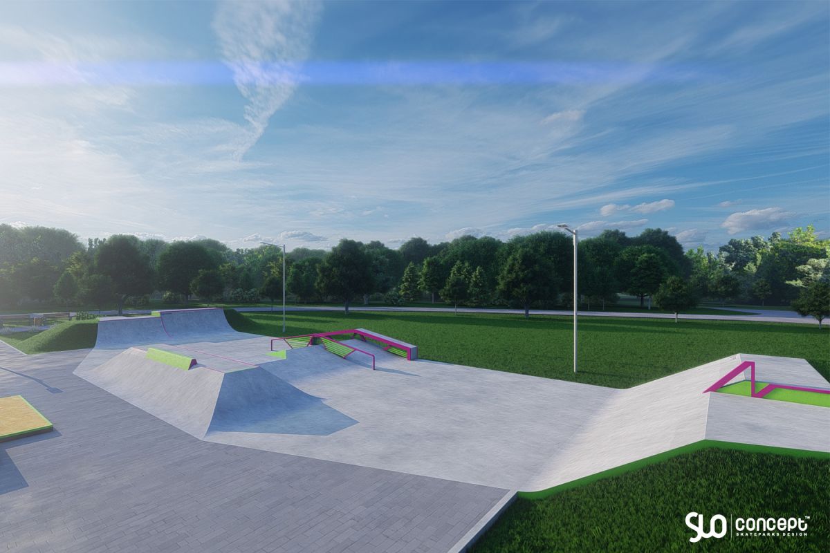 Projekt skateparku betonowego i pumptracku - Tęgoborze