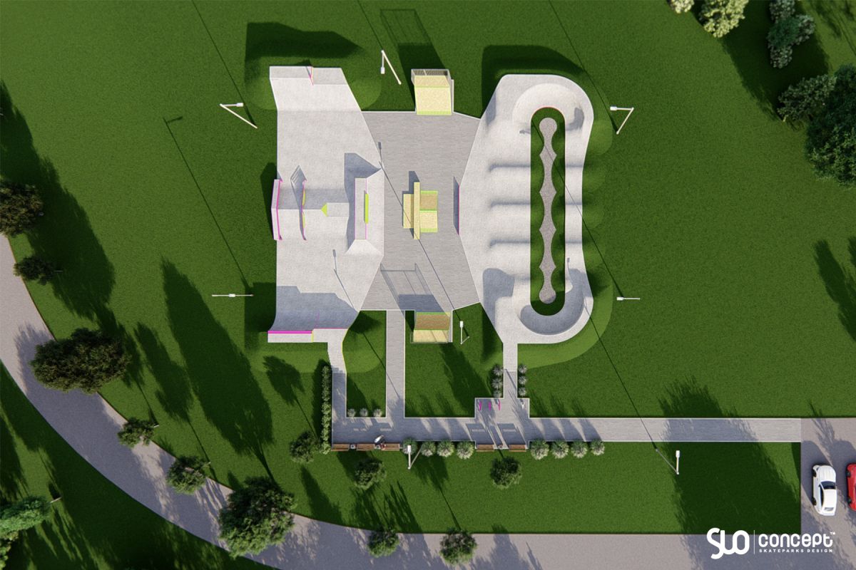 Projekt skateparku betonowego i pumptracku - Tęgoborze