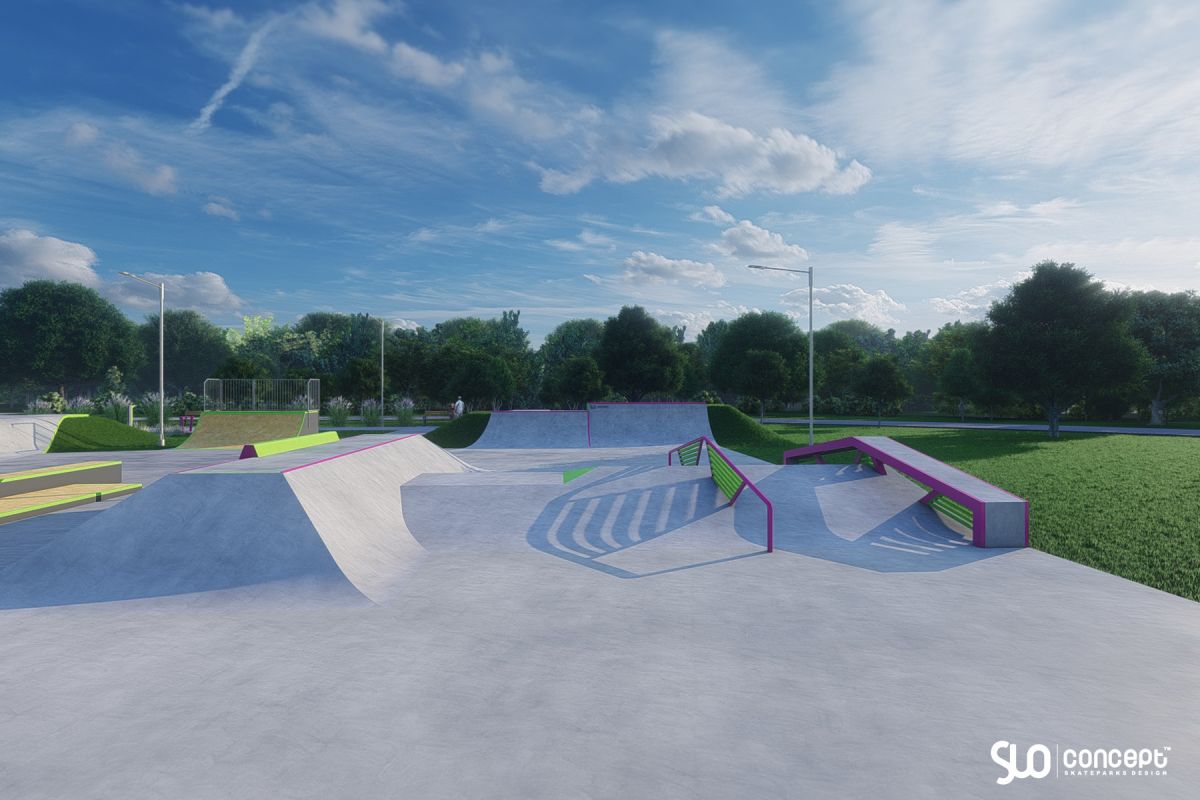 Projekt skateparku betonowego i pumptracku - Tęgoborze