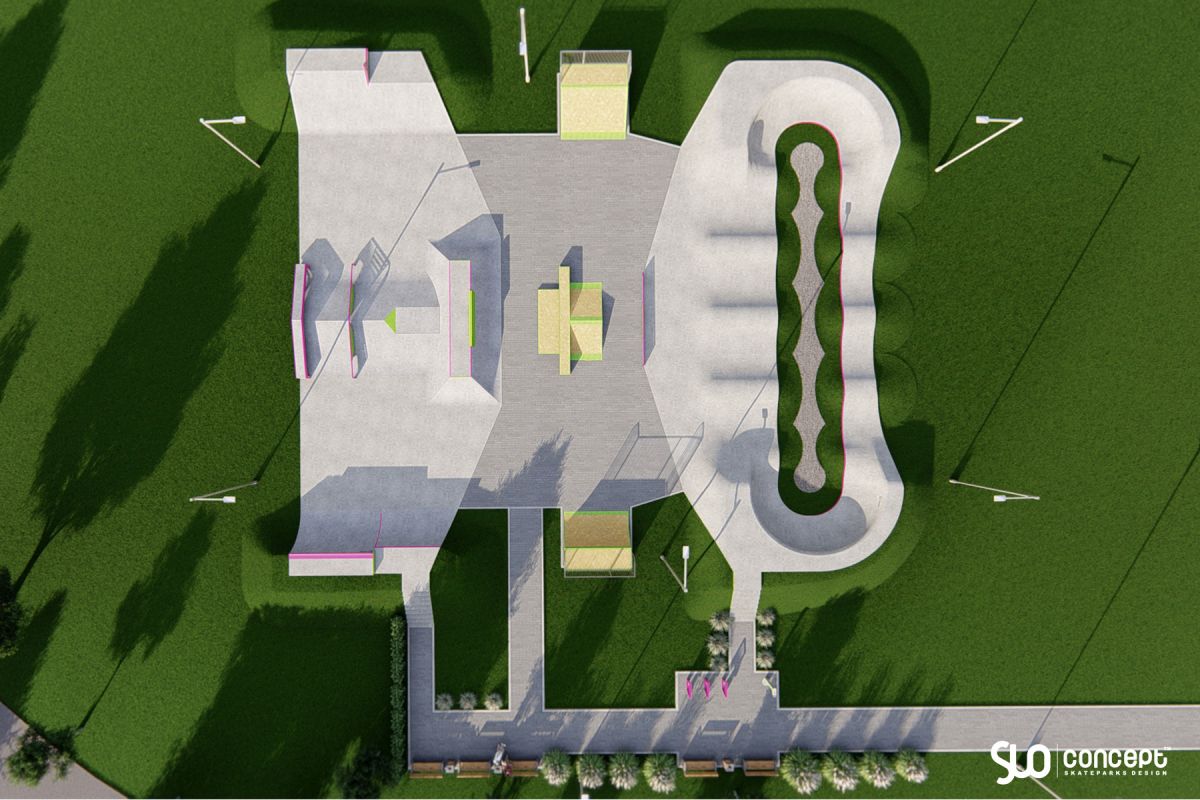 Projekt skateparku betonowego i pumptracku - Tęgoborze