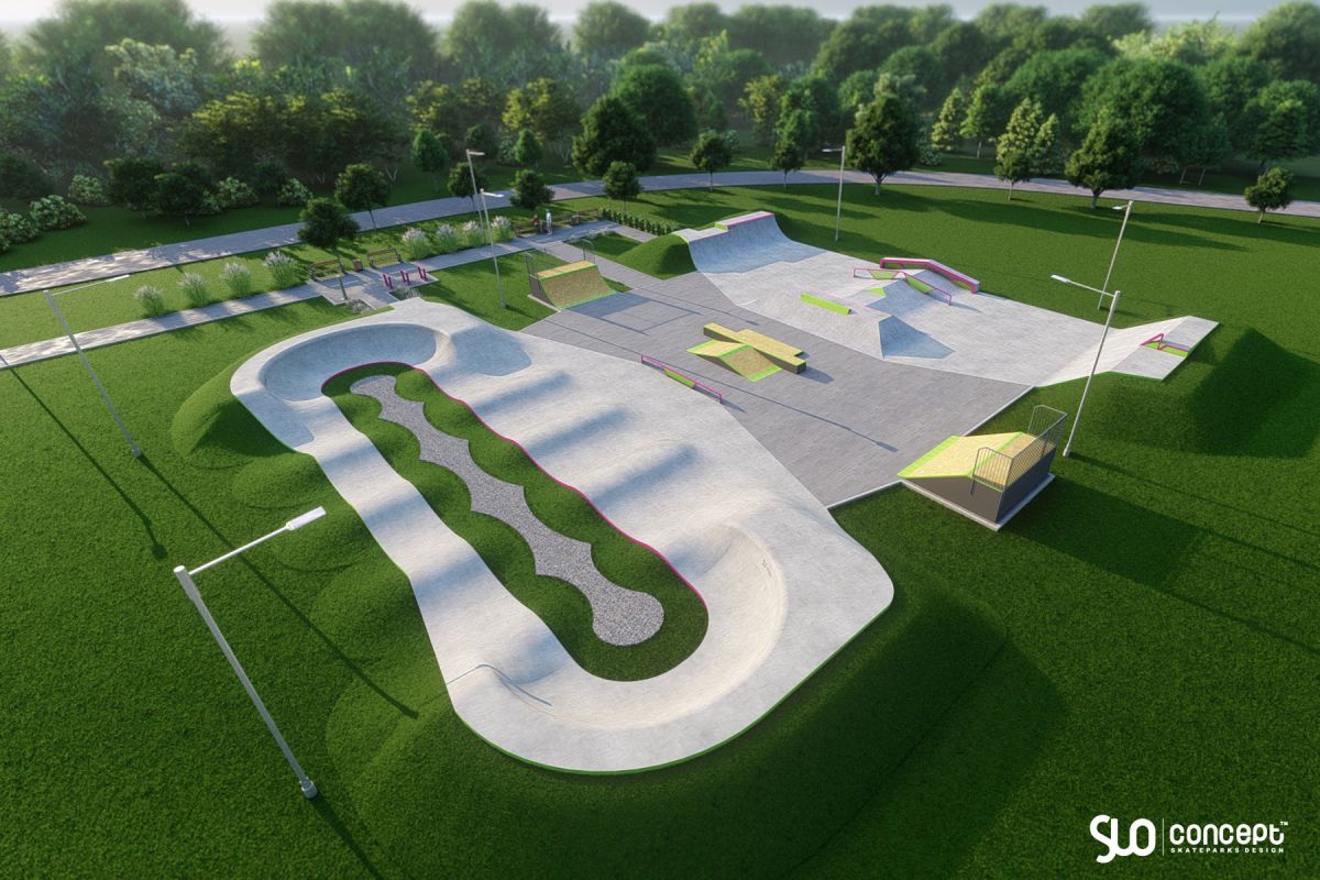 Projekt skateparku betonowego i pumptracku - Tęgoborze