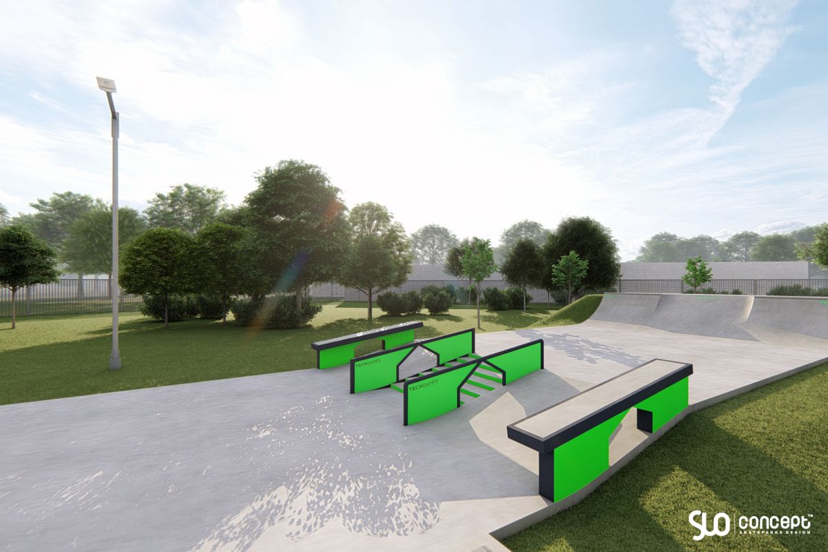 Projekt skateparku betonowego i pumptracku - Wierzchowo