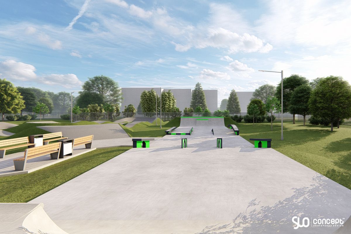 Projekt skateparku betonowego i pumptracku - Wierzchowo