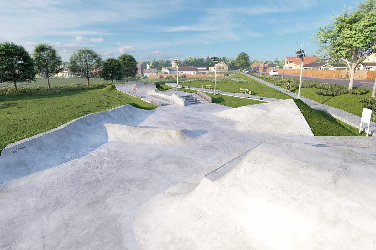 Projekt skateparku betonowego - Pniewy