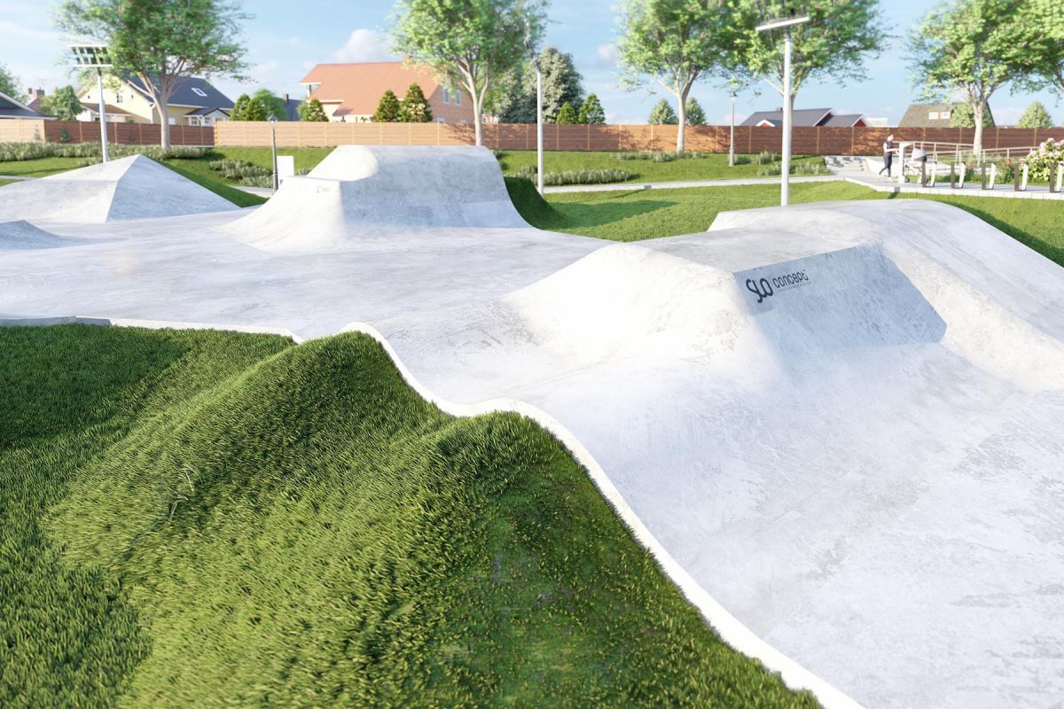 Projekt skateparku betonowego - Pniewy