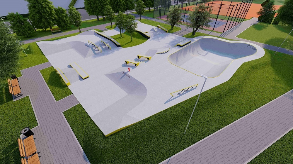 Projekt skateparku betonowego - Skatepark Wrocław (ul. Ślężna)