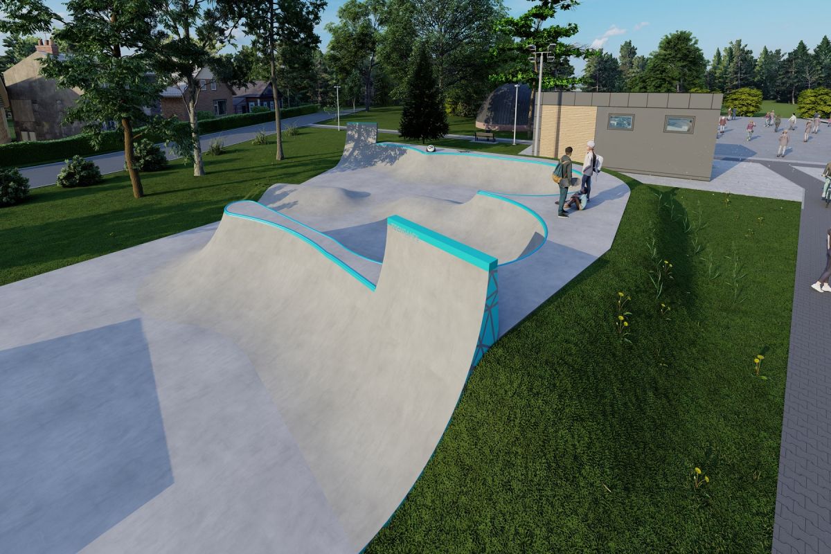 Entwurf eines Skateparks aus Beton – Brzeszcze