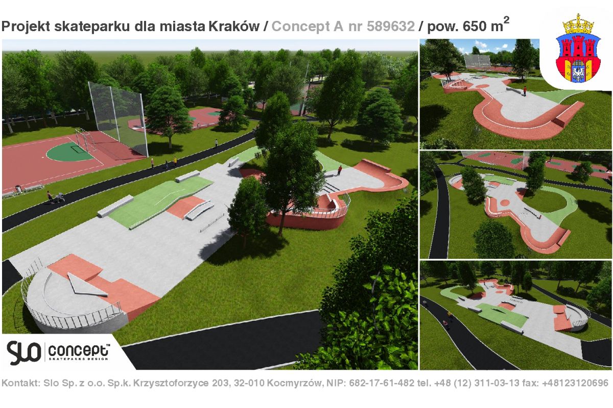Projekt skateparku - Kraków - Park Jordana