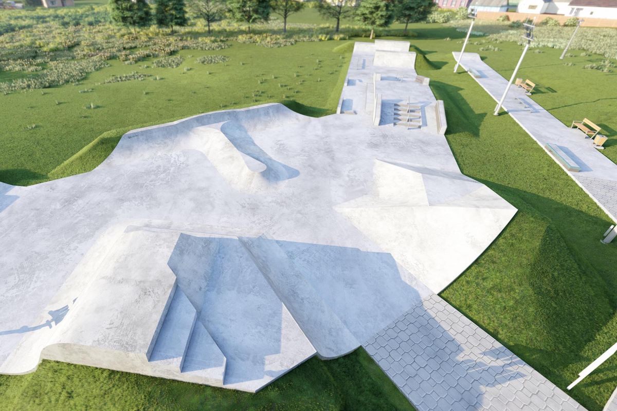 Projekt skateparku betonowego - Pniewy
