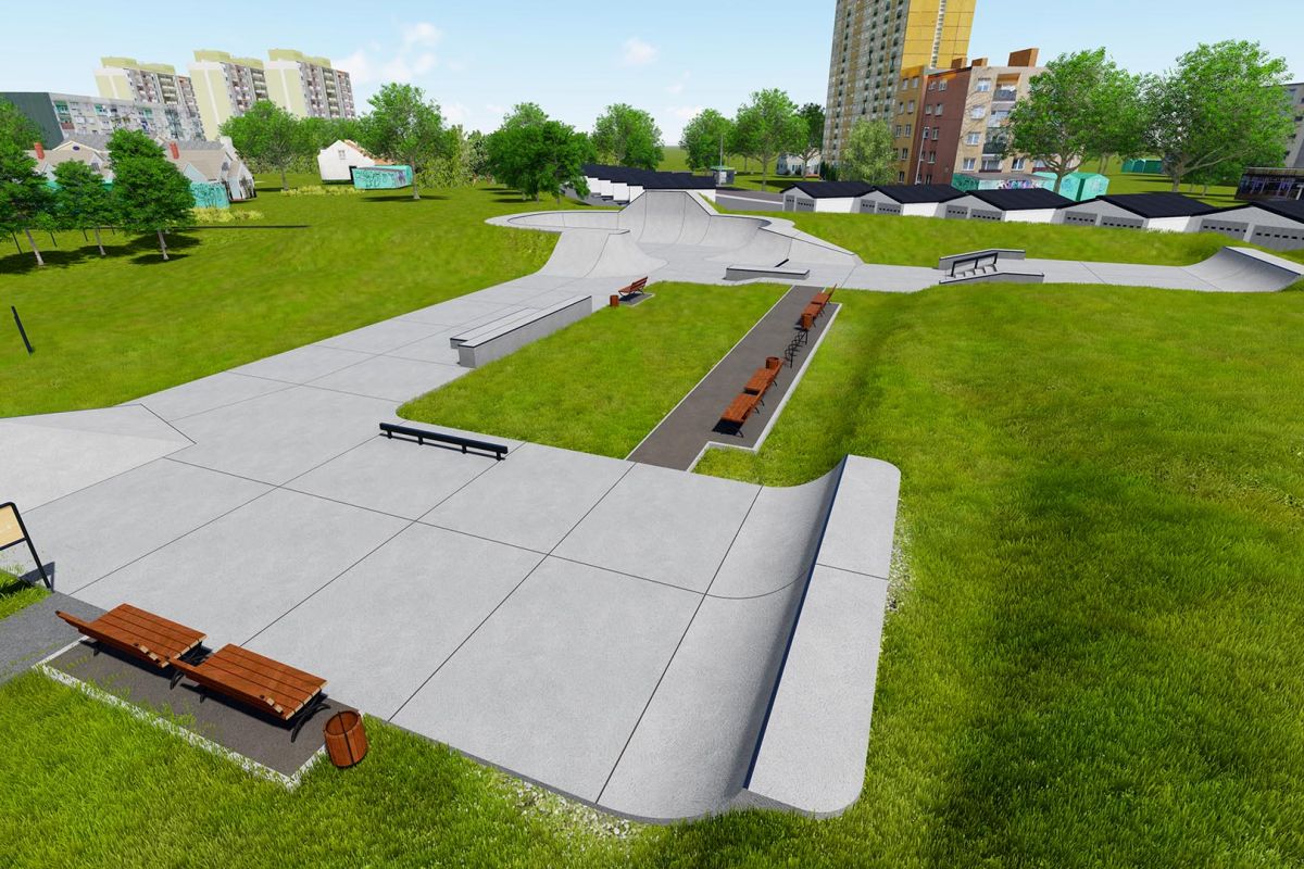 Projekt skateparku betonowego - Opole