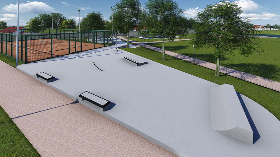 Projekt skateparku betonowego - Stopnica