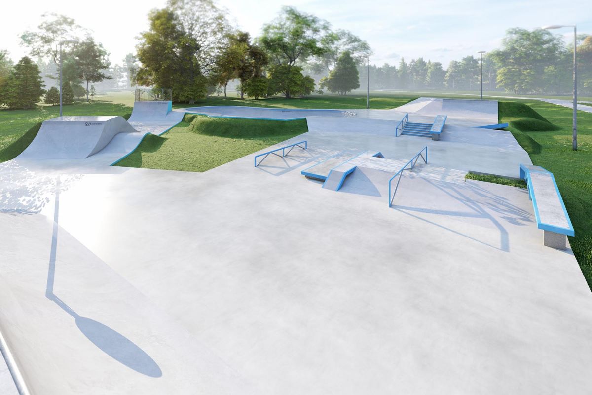 Projekt skateparku betonowego - Skatepark Knurów
