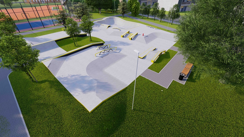 Projekt skateparku betonowego - Skatepark Wrocław (ul. Ślężna)