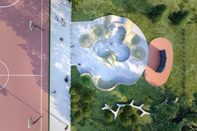 Projet de skatepark en béton - Varsovie Wilanów