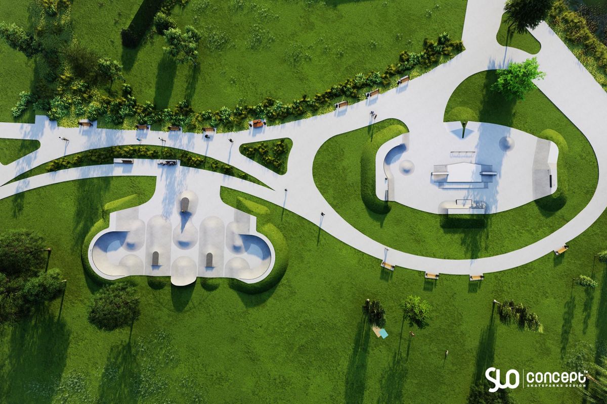 Projekt skateparku i pumptracku - Niepołomice Błonia 