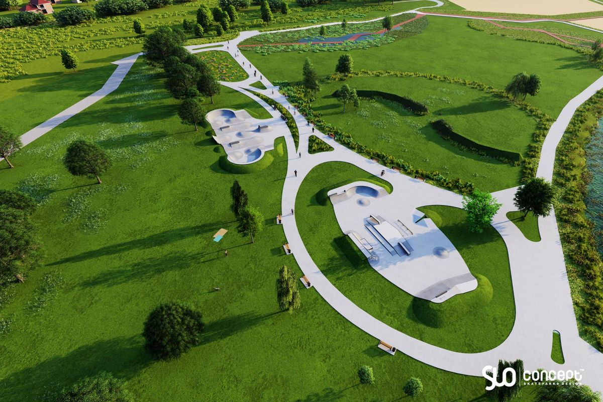Projekt skateparku i pumptracku - Niepołomice Błonia 