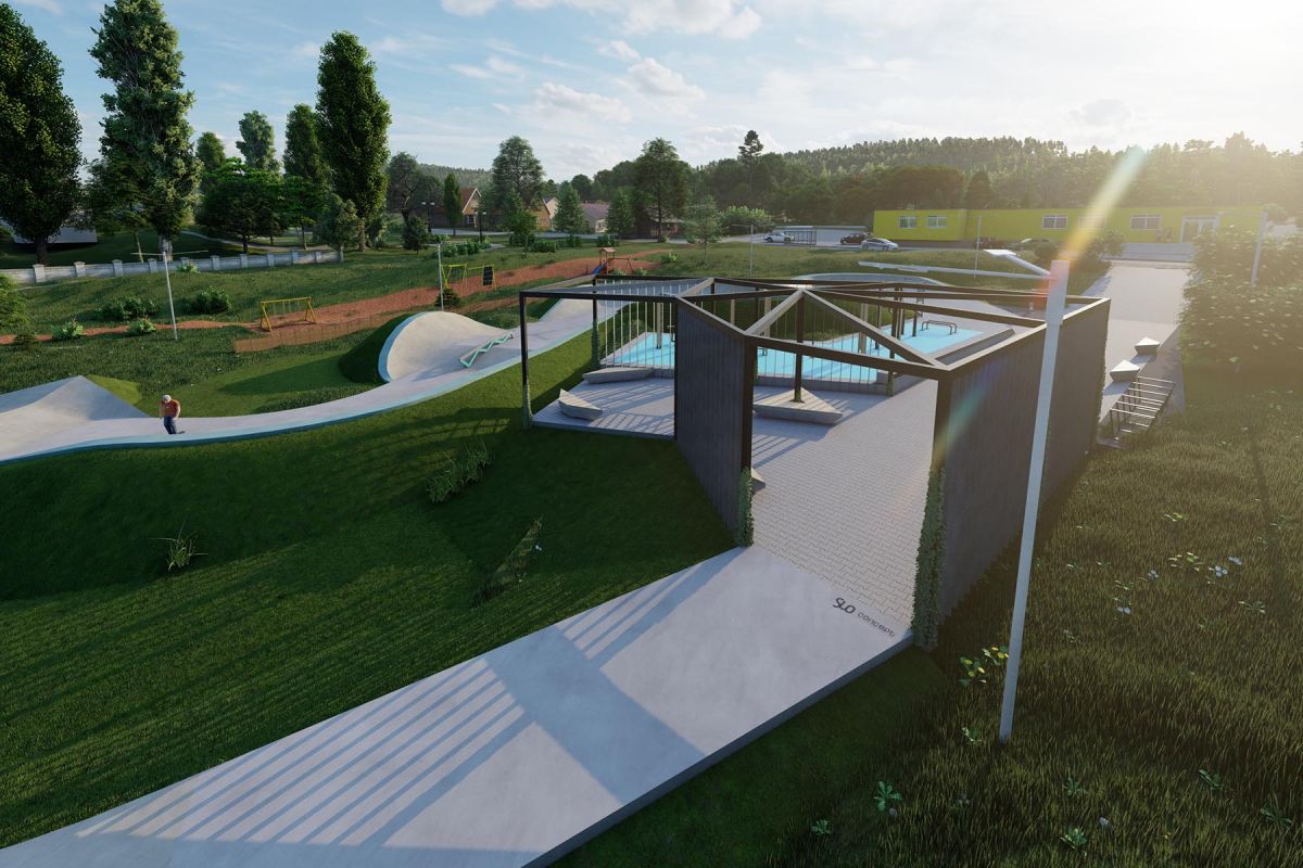 Projekt skateparku betonowego Sidzina 