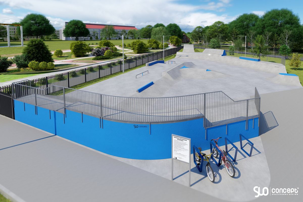 Projekt skateparku betonowego i pumptracku - Skawina