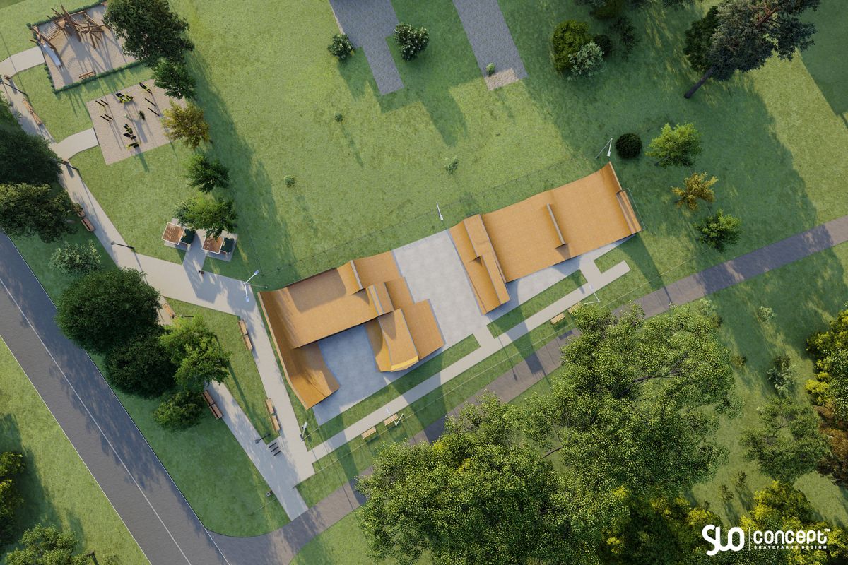 Projekt skateparku drewnianego modułowego - Wieprz-Frydrychowice