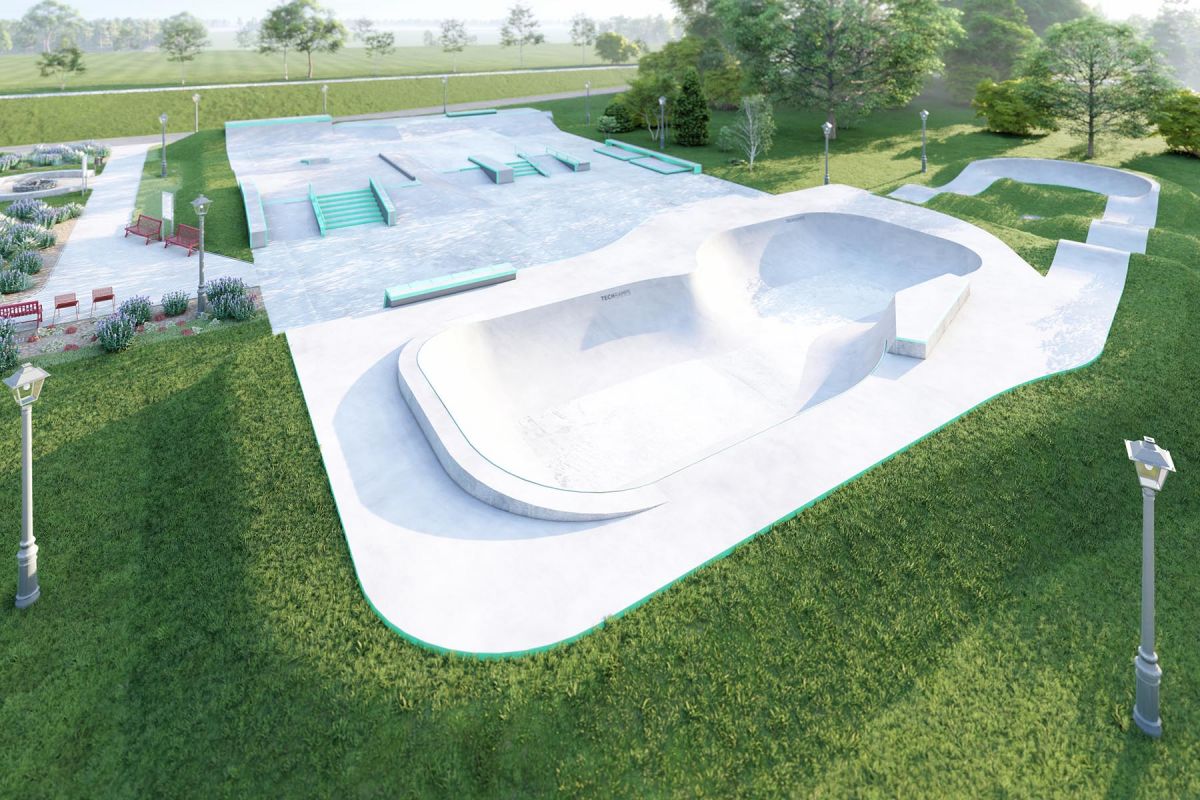 Entwurf eines Skateparks aus Beton – Wojkowice