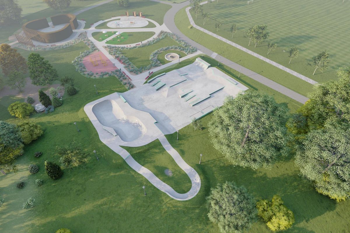 Prosjekt for en skatepark i betong – Wojkowice