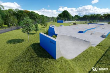 Skatepark og pumptrack-prosjekt i betong - Skawina